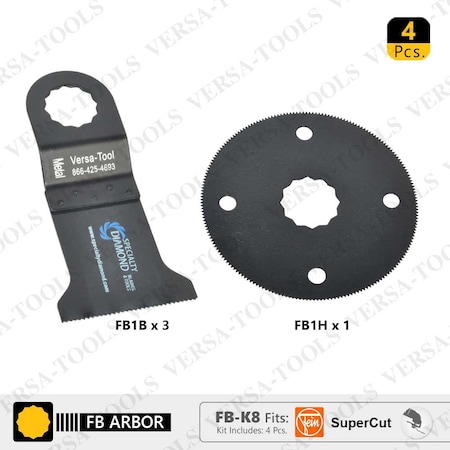 Versa Tool 4 PC 45mm Bi-Metal, 80mm HSS Circular Multi-Tool Saw Blades Set FB-K8